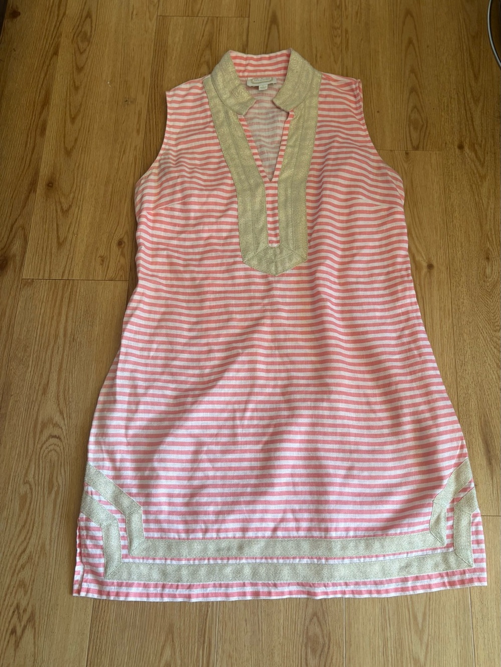 Sail to Sable 100% linen coral shift dress